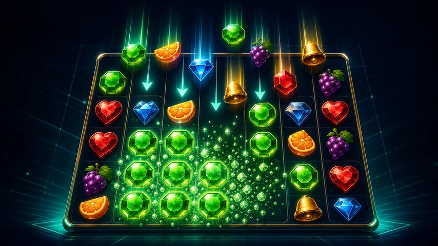 Что такое Cascading Reels (каскадные барабаны) в слотах и как они работают